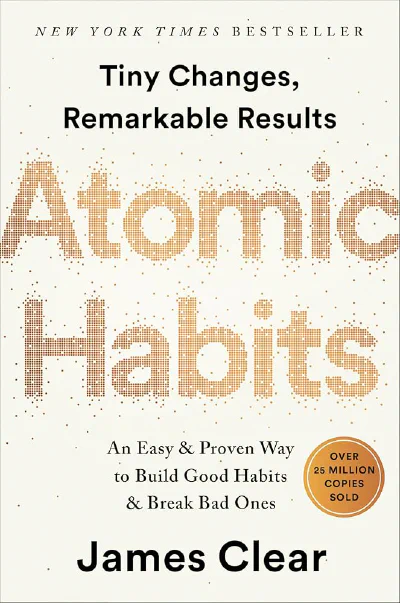 Book cover: Atomic Habits by James Clear